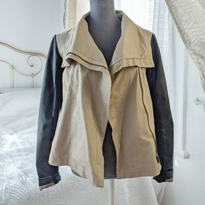 Coton and faux leather spring jacket / coat